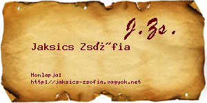 Jaksics Zsófia névjegykártya
