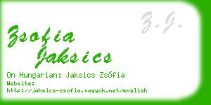 zsofia jaksics business card